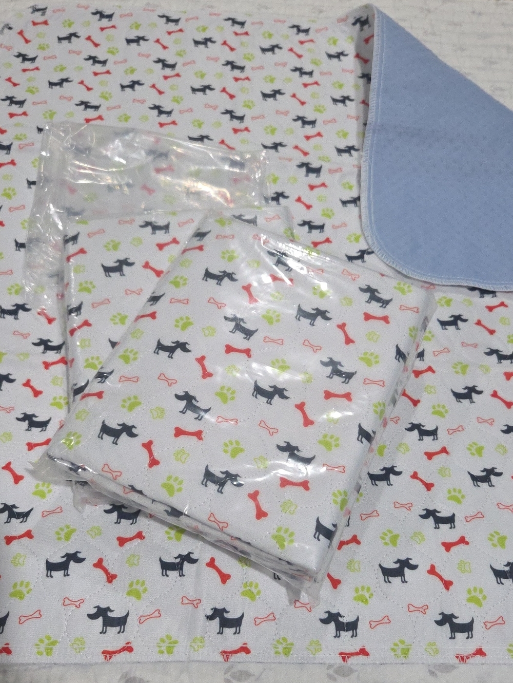 🐶3 New Washable, Reusable Puppy Pee Mats With A Cute Dog, Bone, Paw Print Motif